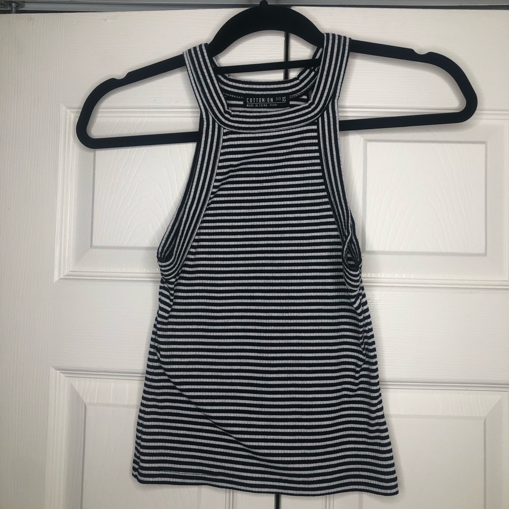 B&W stripped crop top WORN ONCE